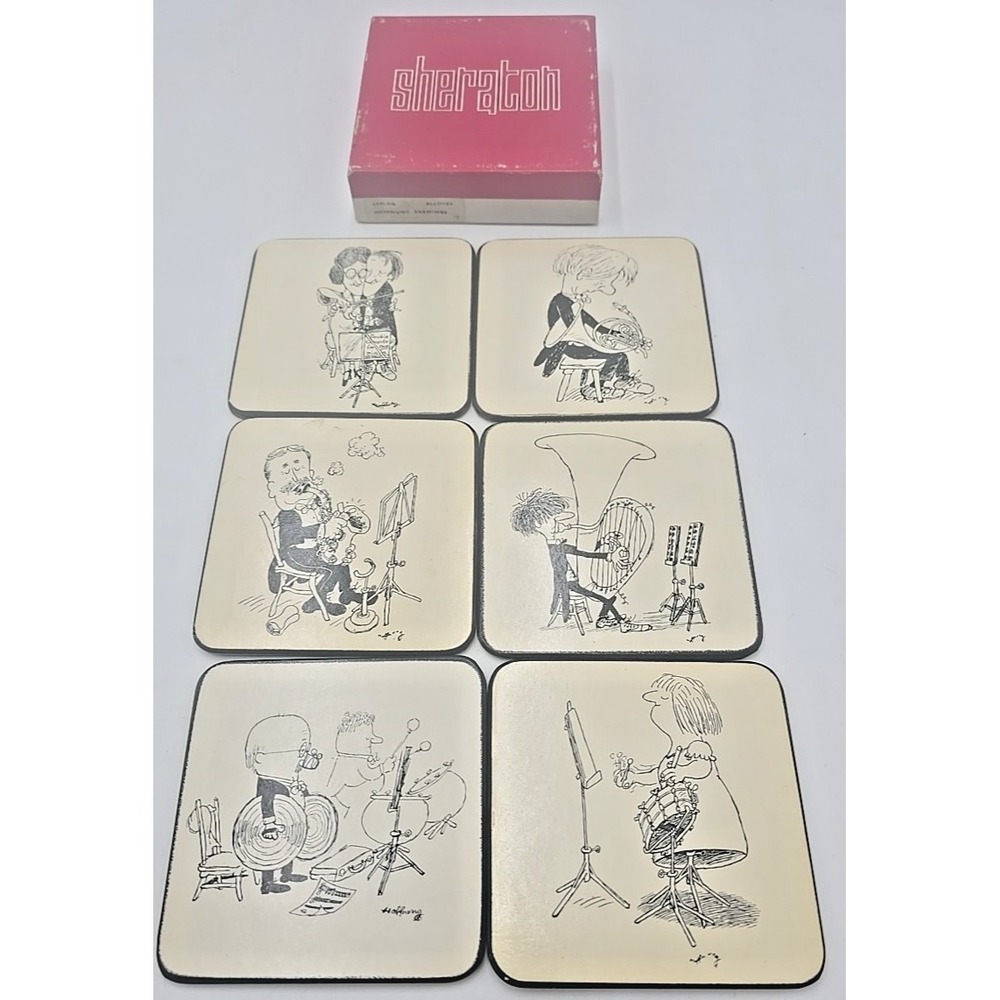 Vintage HOFFNUNG DRAWINGS Cartoon Coasters England 1932 Novelty Romantic German